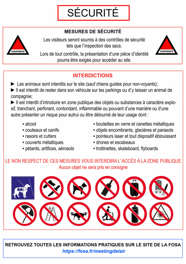 Consignes de Sécurité du Meeting de l'Air de Salon-de-Provence 2023