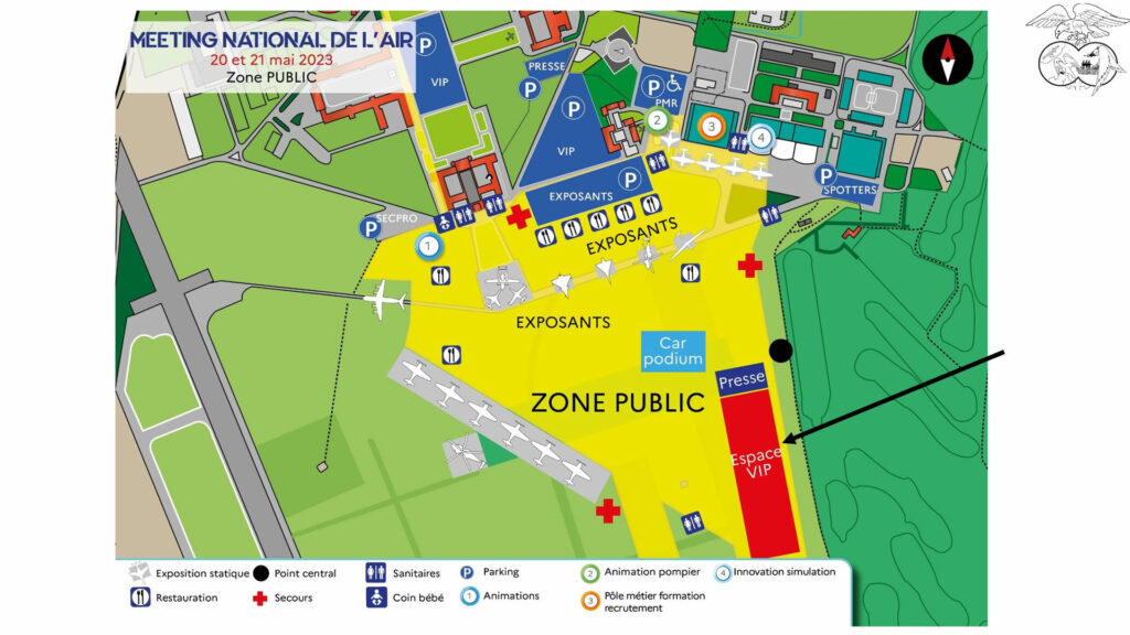 Plan de la Zone Public - Meeting de l'Air de Salon-de-Provence 2023