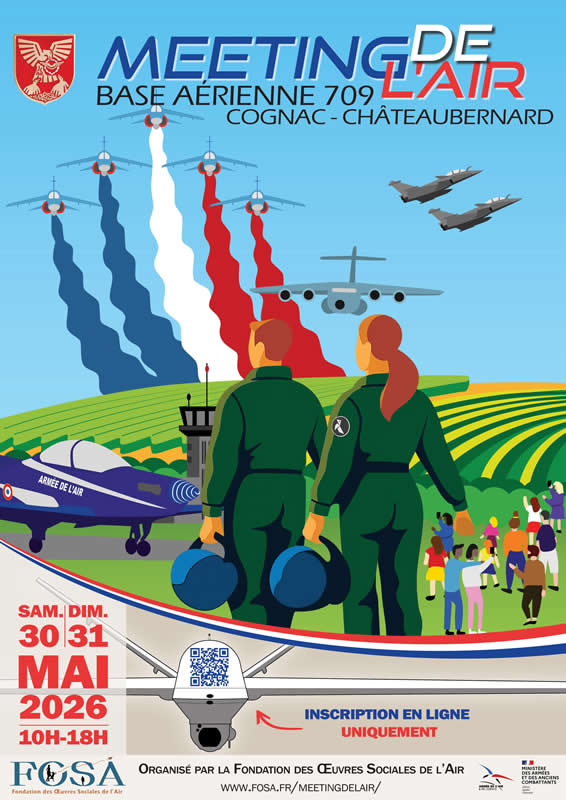 Meeting de l'Air de Cognac-Châteaubernard -30 et 31 Mai 2026 - Organisé par la Fondation des Œuvres Sociales de l'Air (FOSA)