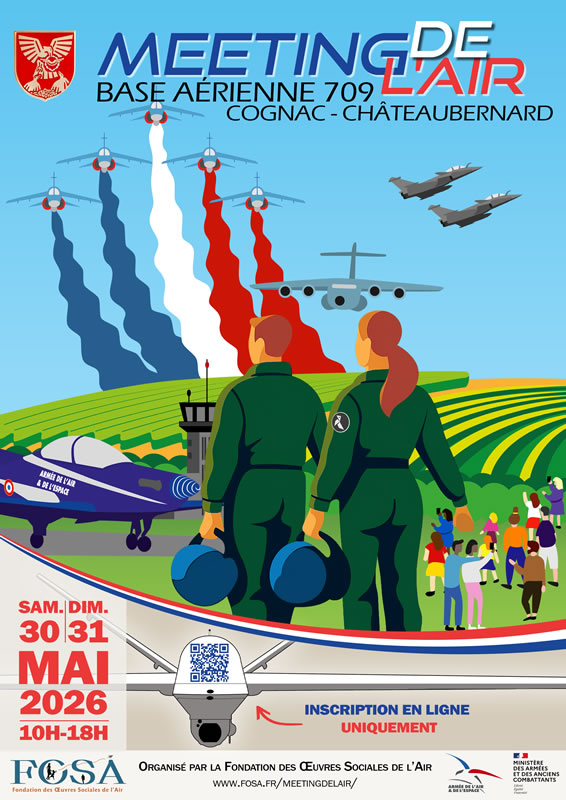 Meeting de l'Air de Cognac-Châteaubernard -30 et 31 Mai 2026 - Organisé par la Fondation des Œuvres Sociales de l'Air (FOSA)